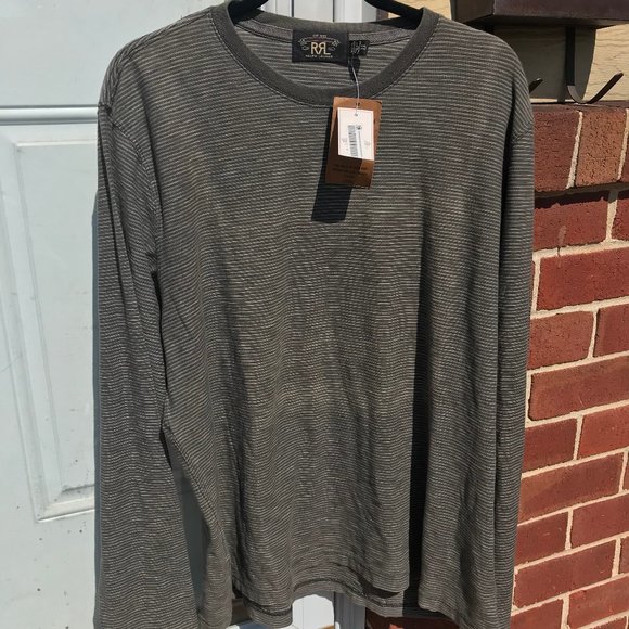 Ralph Lauren Double RL Other - RRL Double RL Sulfur Striped Indigo L/S XXL NEW!